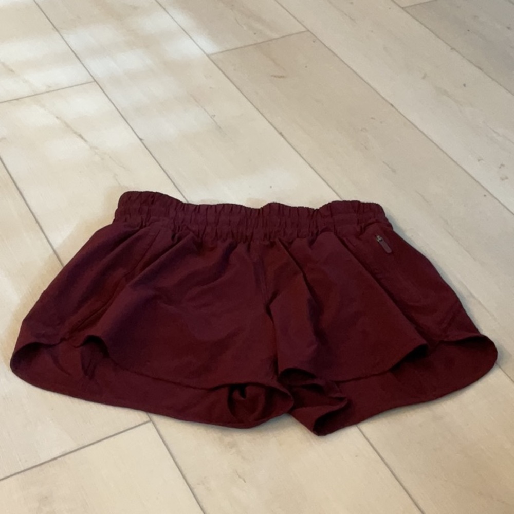 Lululemon Athletica Maroon Lined Shorts